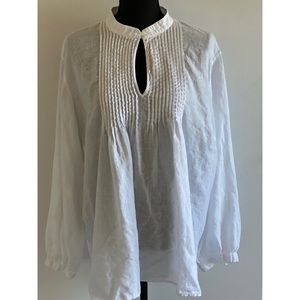 Women’s Lauren Ralph Lauren White Linen Shirt 2X